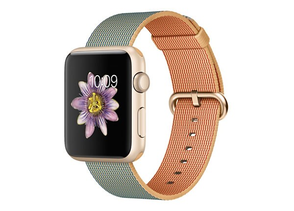 Apple Watch Sport - gold aluminum - smart watch with band - gold/royal blue