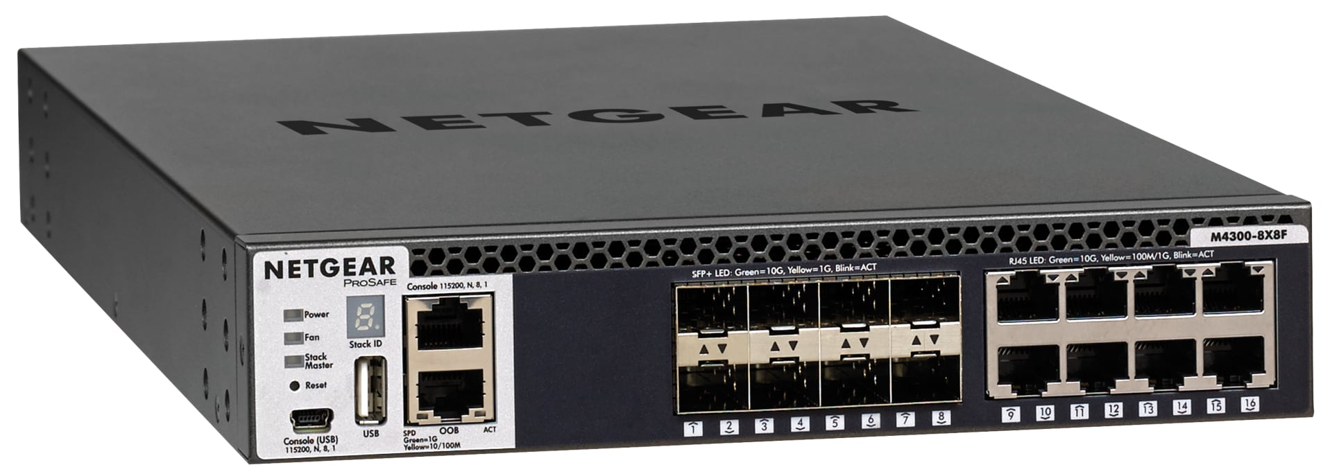 Netgear M4300 Stackable Managed Switch with 16x10G Including 8x10GBASE-T and 8xSFP+ Layer 3