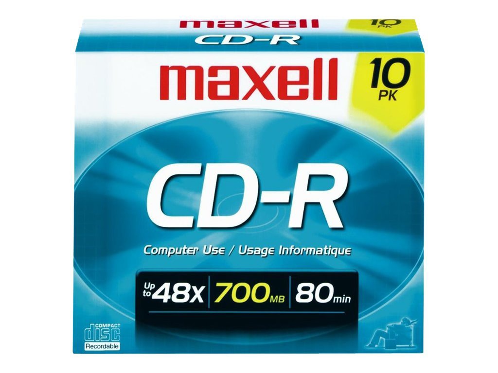 Maxell CD-R700 Branded Discs, 10-pack