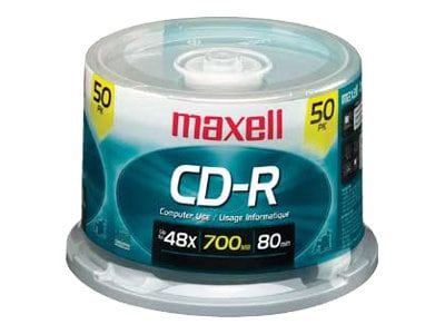 Maxell CD-R700 Branded Discs, 50-pack