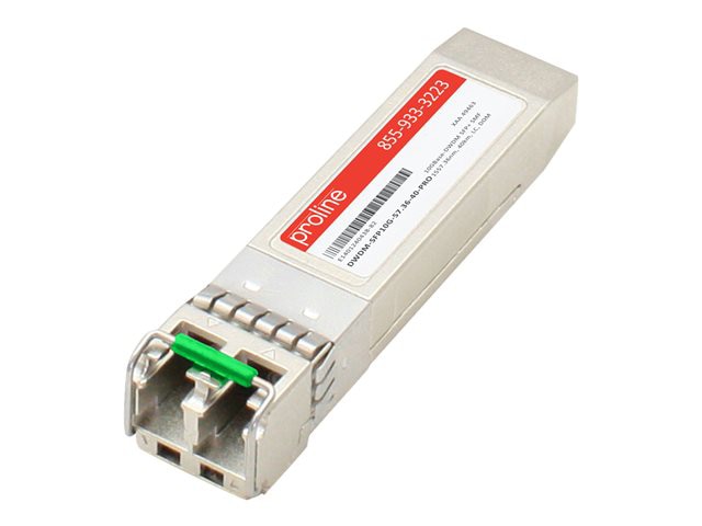 Proline Cisco® DWDM-SFP10G-57.36 Compatible TAA 10GBase-DWDM SFP+ Transceiver C-Band 100GHz (SMF, 1557.36nm, 40km, LC,