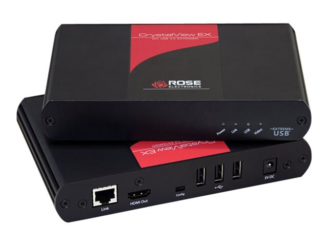 Rose CrystalView HDMI EX5 Transmitter and Receiver Units - KVM / USB extender