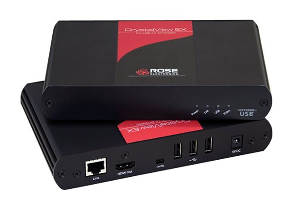 Rose CrystalView HDMI EX5 Transmitter and Receiver Units - KVM / USB extender