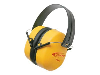 Califone Hearing Safe HS60 - earmuffs - synthetic leather, ABS plastic, polyvinyl chloride (PVC) rubber - bright yellow