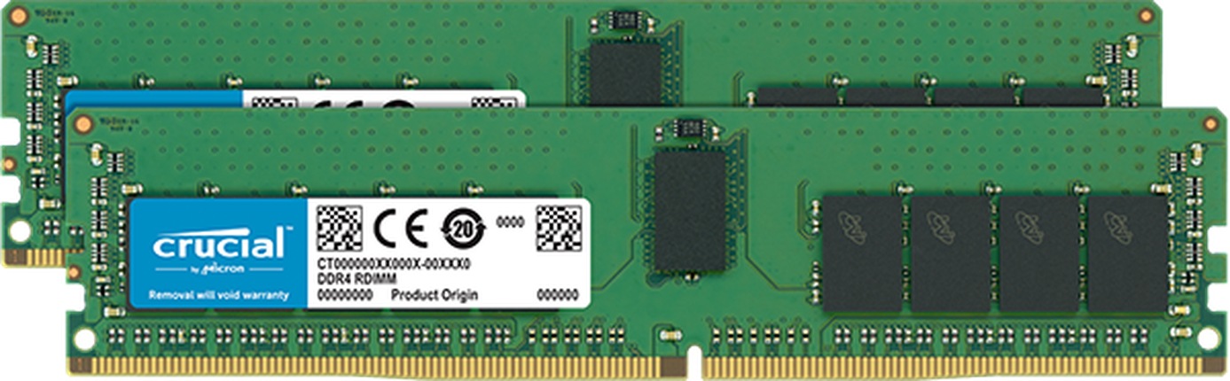 Crucial - DDR4 - 32 GB: 2 x 16 GB - DIMM 288-pin - registered