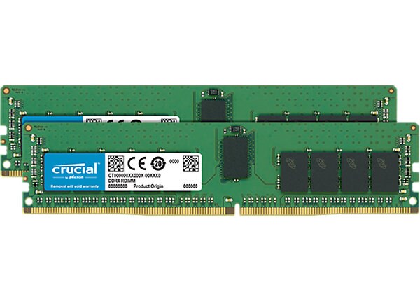 Crucial - DDR4 - 32 GB: 2 x 16 GB - DIMM 288-pin - registered