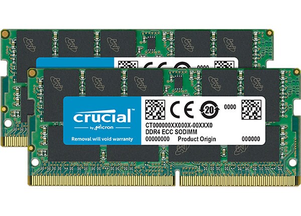 Crucial - DDR4 - 32 GB: 2 x 16 GB - SO-DIMM 260-pin - unbuffered