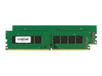 Crucial - DDR4 - kit - 16 GB: 2 x 8 GB - DIMM 288-pin - 2400 MHz / PC4-19200 - unbuffered