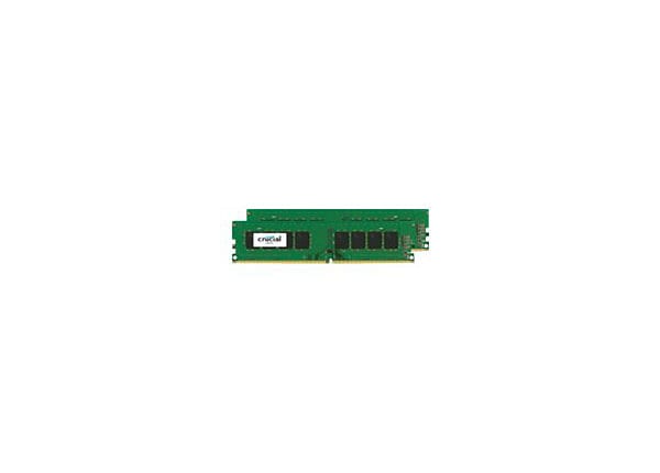 Crucial - DDR4 - kit - 16 GB: 2 x 8 GB - DIMM 288-pin - 2400 MHz /  PC4-19200 - unbuffered