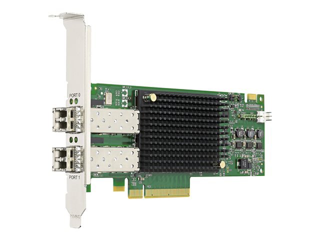 Emulex LPe31002 Gen 6 (16Gb), dual-port HBA (upgradeable to 32Gb) - host bus adapter - PCIe 3.0 x8 - 16Gb Fibre Channel