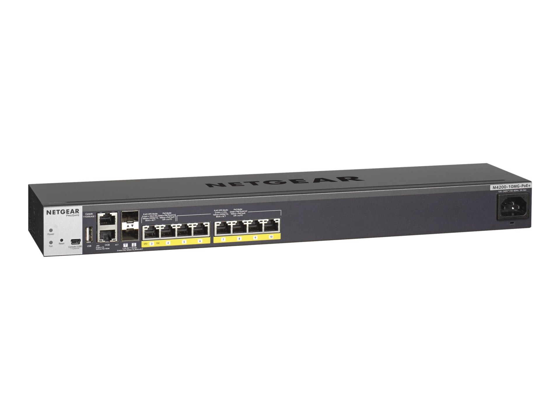 NETGEAR 10-Port Fully Managed Switch M4200, 240W/PoE+, 2.5G/10G (GSM4210P)