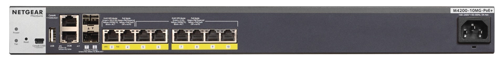 NETGEAR 10-Port Fully Managed Switch M4200, 240W/PoE+, 2.5G/10G (GSM4210P)