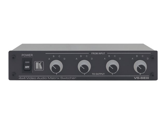 Kramer VS-6EIII 4x4 Composite Video & Stereo Audio Matrix Switcher (265MHz) - video/audio switch - rack-mountable