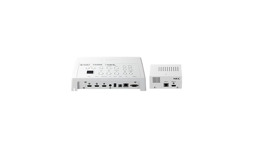 NEC HDBaseT media switch w/ external HDBaseT receiver - video/audio/USB/network extender - HDBaseT