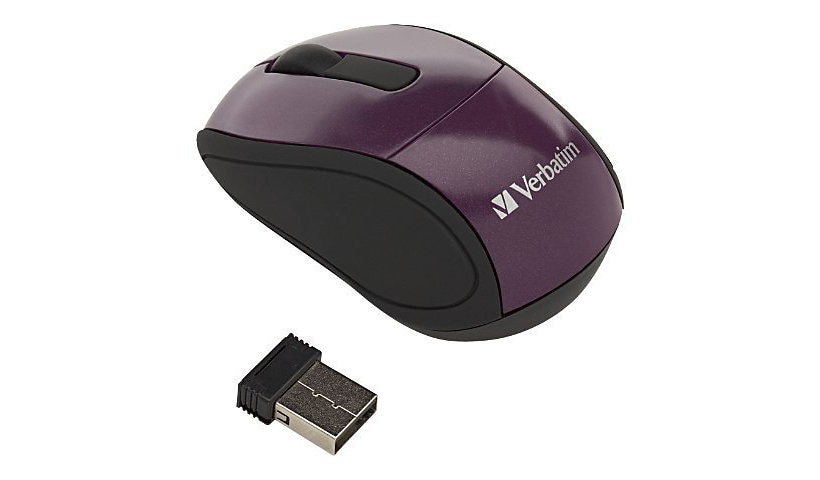 Verbatim Wireless Mini Travel Mouse - mouse - 2.4 GHz - purple