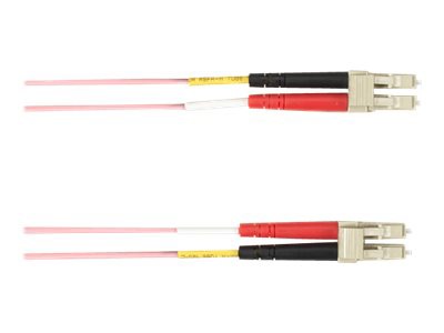 Black Box 3 Meter LC/LC Duplex 50/125 OM2 MMF PINK Fiber Patch Cable, 10ft