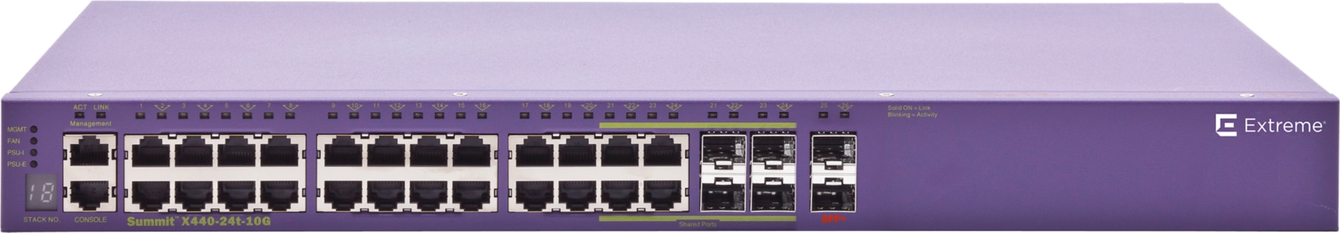 Main image 1 for Extreme Networks ExtremeSwitching X440-G2 X440-G2-24t-10GE4 - switch - 24 ports - managed - rack-mountable
