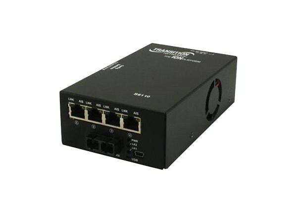 Transition Networks S6110 Series 4xT1/E1/J1 Copper to Fiber Network Interface Device - short-haul modem