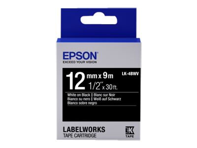 Epson LabelWorks LK-4BWV - label tape - 1 roll(s) - Roll (0.47 in x 29.5 ft)