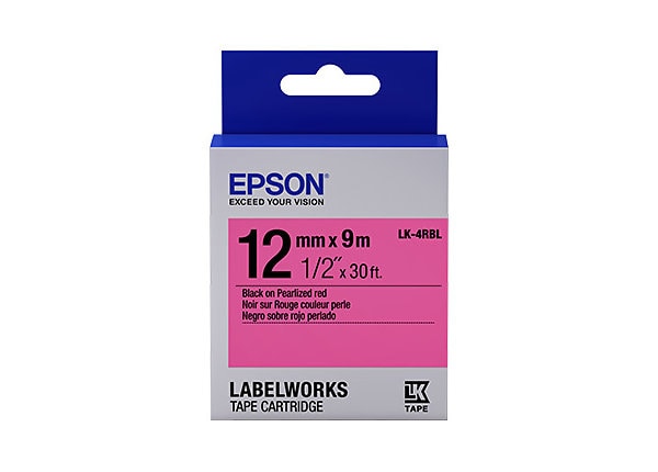 Epson LabelWorks Pearlized LK Tape Cartridge - Black on Pearlized Red