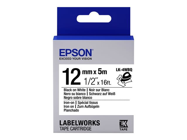 Epson LabelWorks LK-4WBQ - label tape - 1 roll(s) - Roll (0.47 in x 16.4 ft)