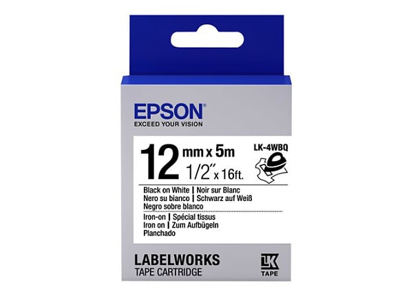 Epson LabelWorks LK-4WBQ - label tape - 1 roll(s) - Roll (0.47 in x 16.4 ft)