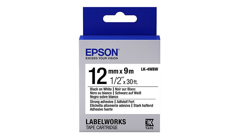 Epson LabelWorks LK-4WBW - label tape - 1 roll(s) - Roll (0.47 in x 29.5 ft