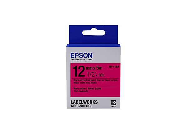 Epson LabelWorks LK-41BK - wave ribbon tape - 1 roll(s) - Roll (0.47 in x 16.4 ft)