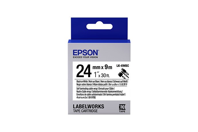 Epson Self Laminating Tape Black/White 24mm