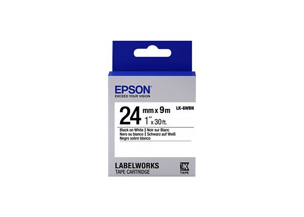 Epson LabelWorks LK-6WBN - label tape - 1 roll(s) - Roll (0.94 in x 29.5 ft)