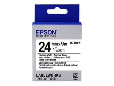 Epson LabelWorks LK-6WBW - tape - 1 roll(s) - Roll (0.94 in x 29.5 ft)
