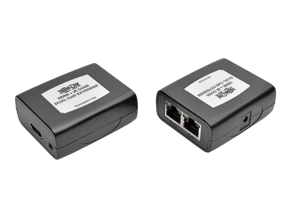 Tripp Lite HDMI Over Dual Cat5/Cat6 Video Extender Kit IR Control 1080p 60Hz - video/audio/infrared extender - TAA