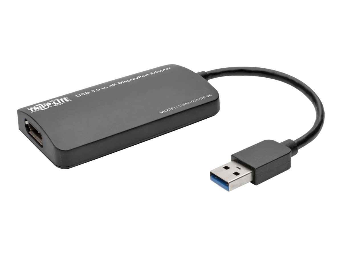 Tripp Lite USB 3.0 SuperSpeed to DisplayPort Dual Monitor External Video Graphics Card Adapter 4K x 2K - external video
