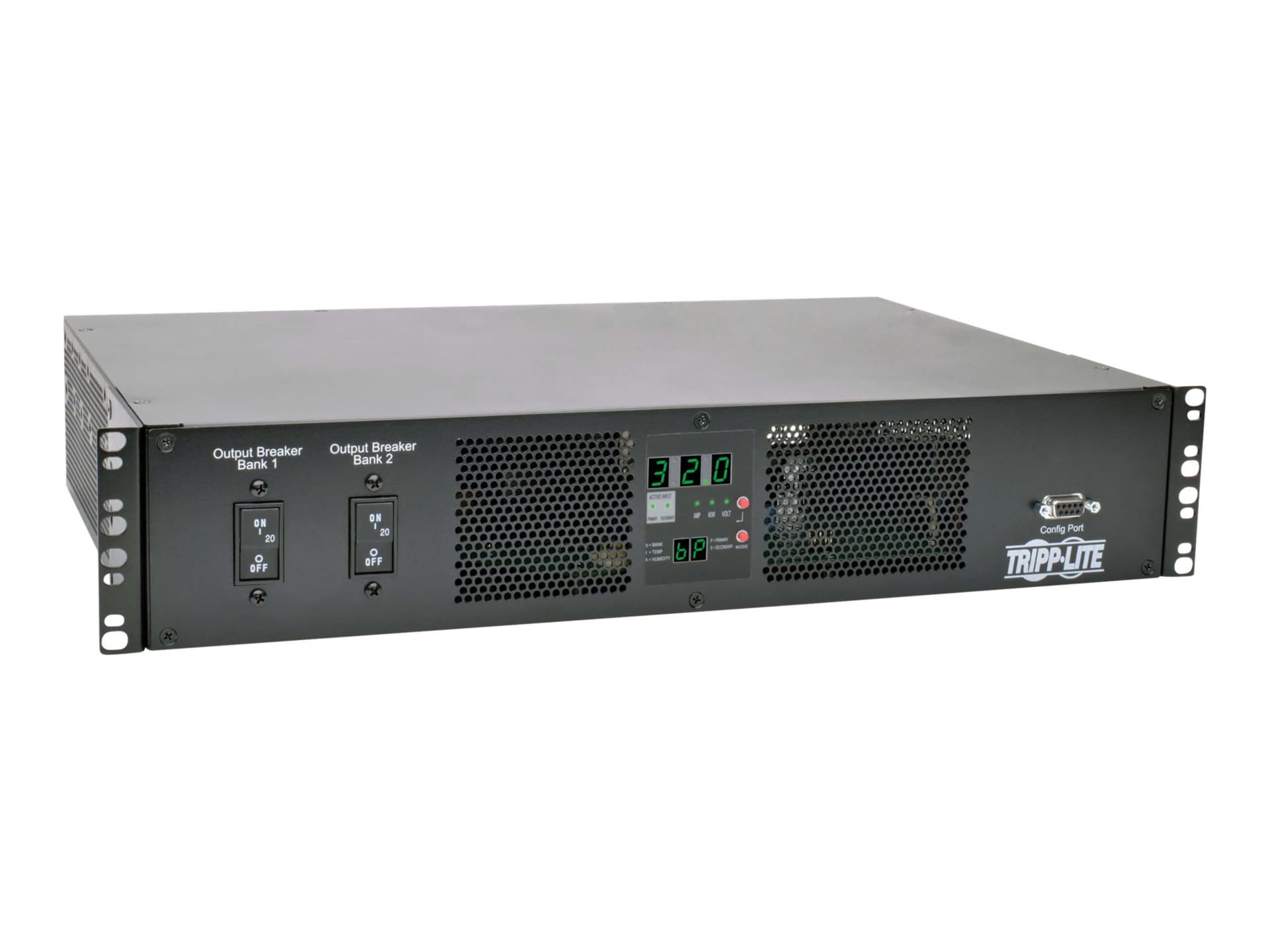 Tripp Lite PDU Metered 7.4kW 230V ATS 16 C13 2 C19 2 IEC309 Cords 32A 2URM - horizontal rackmount - power distribution