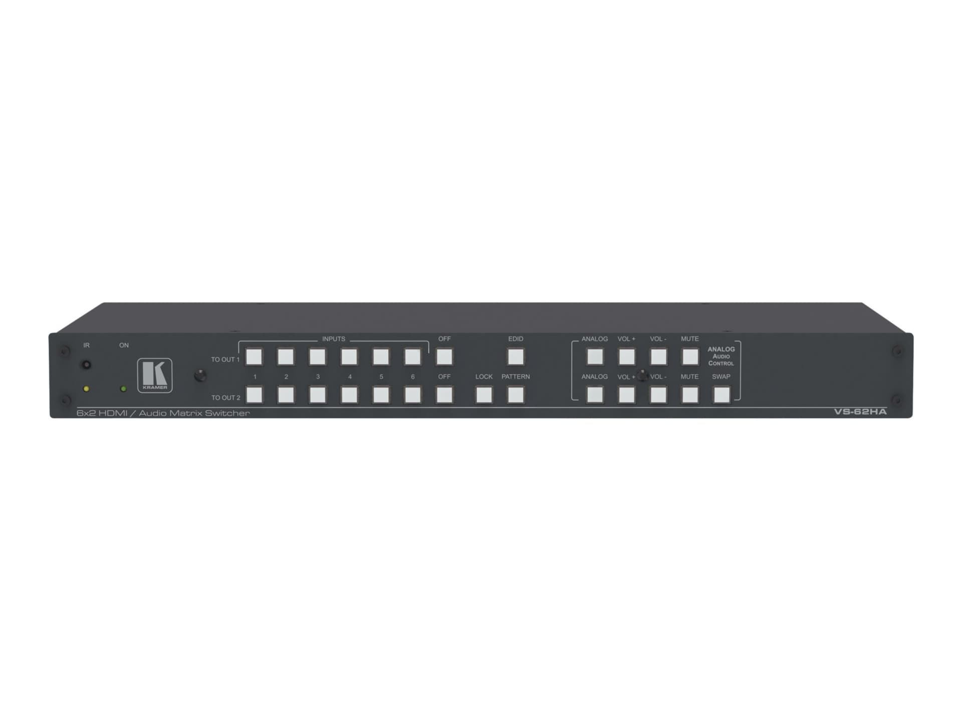 Kramer VS-62HA 6x2 4K UHD HDMI/Audio Automatic Matrix Switcher - video/audio/infrared switch - rack-mountable