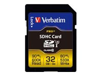 Verbatim PRO+ - flash memory card - 32 GB - SDHC UHS-I