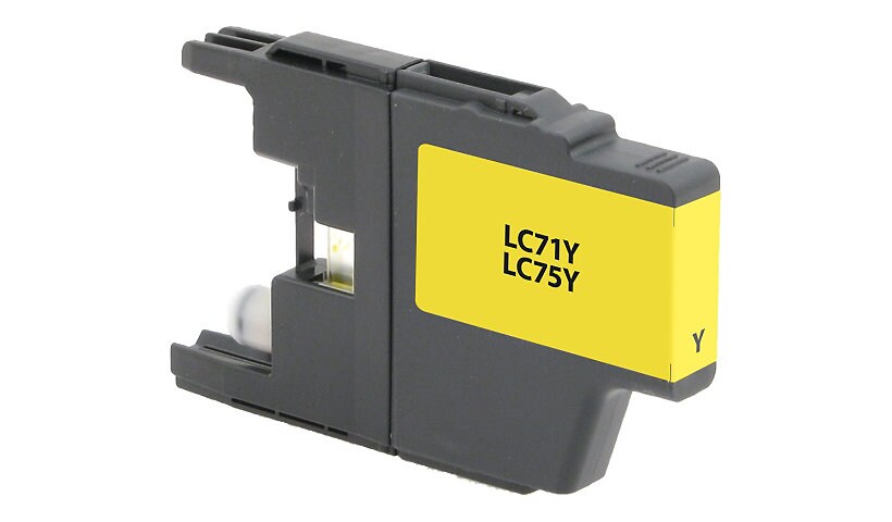 Clover Remanufactured Ink for Brother LC75Y, Yellow, 600 page yield
