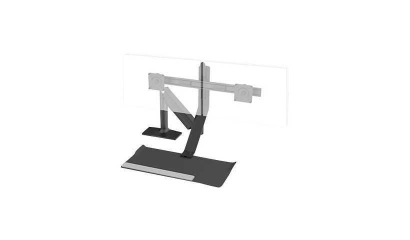 Humanscale QuickStand Lite - mounting kit - for 2 LCD displays / keyboard - black
