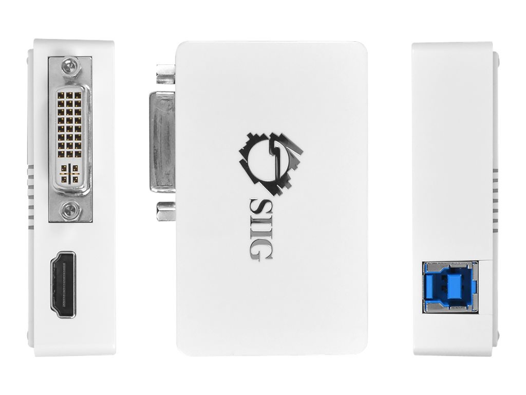 SIIG Dual Display external video adapter - DisplayLink DL-3900 - white