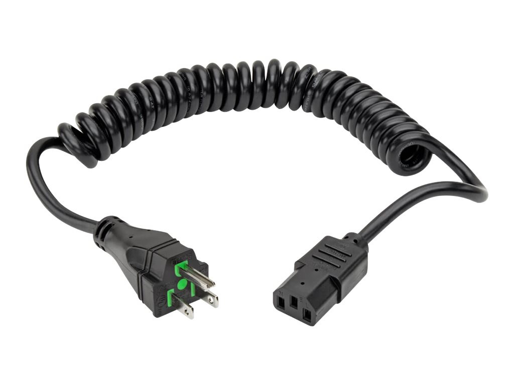 Eaton Tripp Lite Series Hospital-Grade Power Cord, NEMA 5-15P to C13 - Green Dot, 10A, 125V, 18 AWG, 8 ft. (2.43 m)