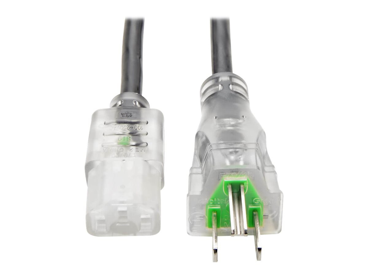 Eaton Tripp Lite Series Hospital-Grade Power Cord, NEMA 5-15P to C13 - Green Dot, 13A, 125V, 16 AWG, 10 ft. (3.05 m),