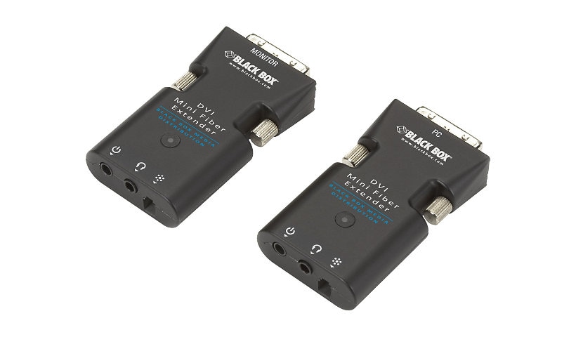 Black Box Mini Extender Receiver Only for DVI-D and Stereo Audio over Fiber - video/audio extender