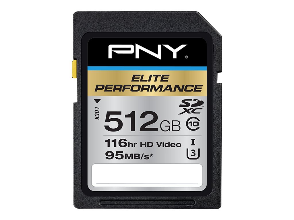PNY Elite Performance - flash memory card - 512 GB - SDXC UHS-I
