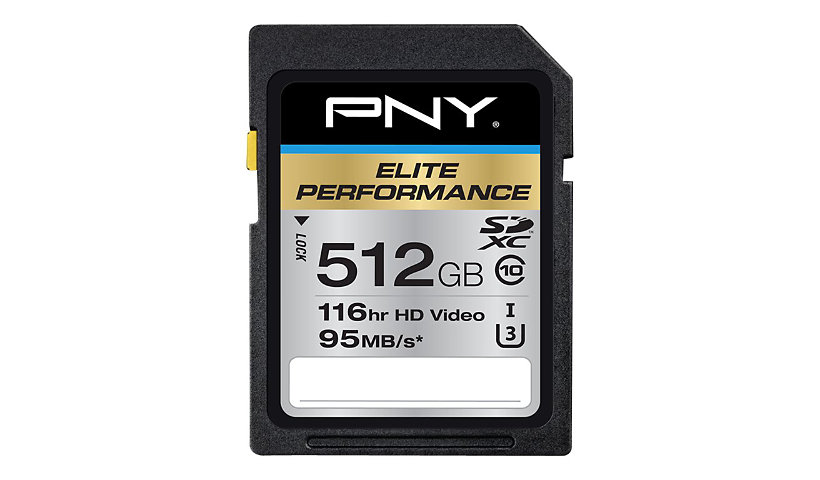 PNY Elite Performance - flash memory card - 512 GB - SDXC UHS-I