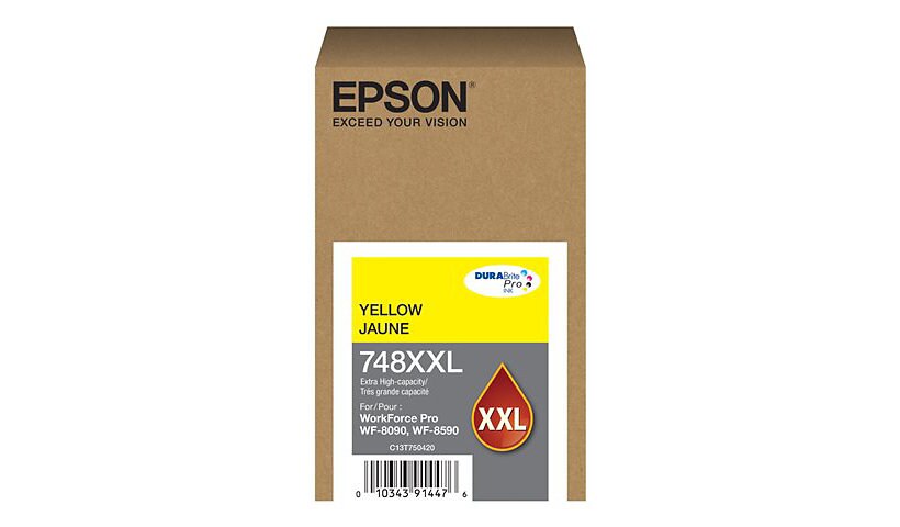 Epson 748XXL - Capacité très élevée - jaune - original - cartouche d'encre