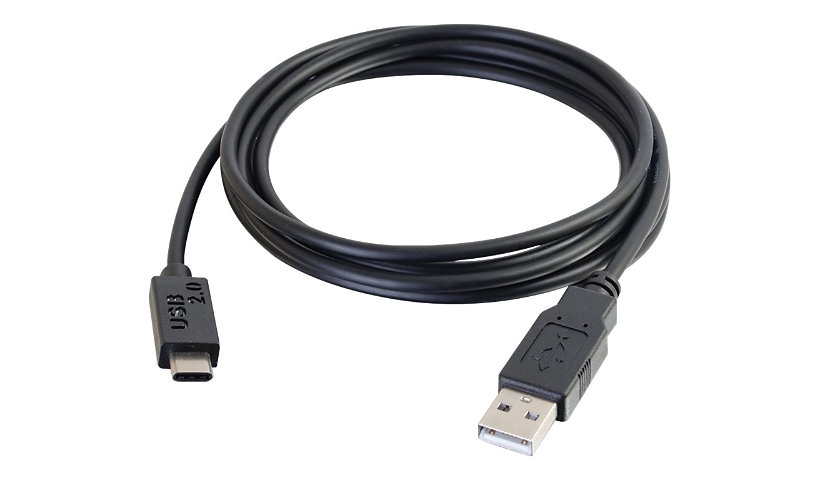 C2G 6ft USB C to USB A Cable - USB C 2,0 to USB Cable - 480Mbps - Black - M/M - USB-C cable - 24 pin USB-C to USB - 1,83