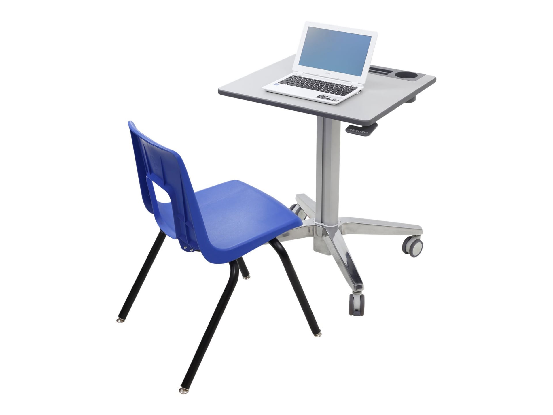 Ergotron LearnFit Short - sit/standing desk - rectangular - gray, silver