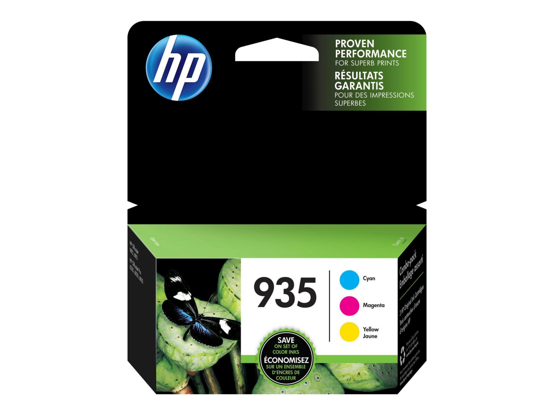 HP 935 3 Ink Cartridge Combo Pack - Yellow, Cyan, Magenta - Original