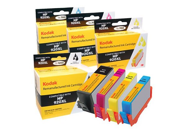 Kodak - 4-pack - High Yield - black, yellow, cyan, magenta - remanufactured - ink cartridge (alternative for: HP 920XL)