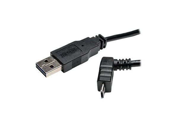 Tripp Lite 3ft USB 2.0 High Speed Cable Reversible A to Up Angle 5Pin Micro B M/M 3' - USB cable - 91 cm